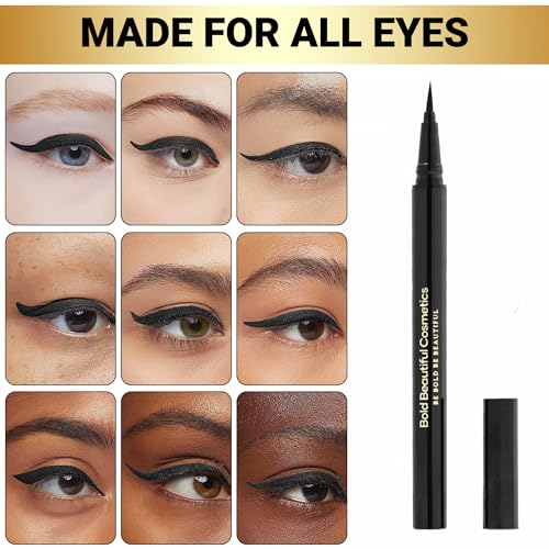 Waterproof Liquid Eyeliner Pen with Precise Brush Tip - Black, 1 Count