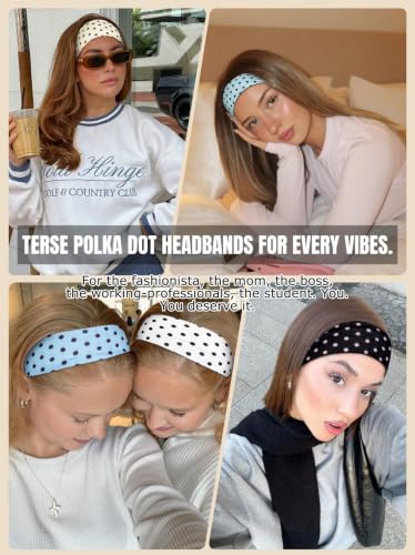 Polka Dot Headbands for Women - 6PCS Retro Y2K Hair Accessories