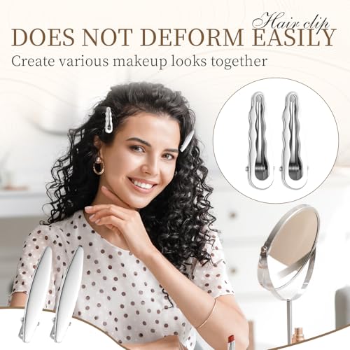 24PCS Silver Hair Clips Set - Y2K Metal Barrettes for Women