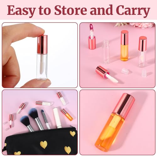 10 Pack Mini Refillable Lip Gloss Tubes - 1.2ml Clear Containers