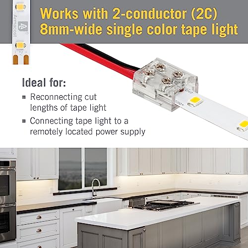 2-Pin LED Strip Light Connectors (6-Pack) for Secure Installations
