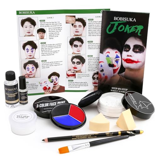 Joker/Clown SFX Makeup Kit - Complete Halloween Face Paint Set for Cosplay & Stage