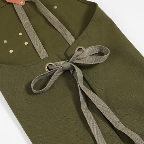 Heavy-Duty Canvas Apron for Men with Pockets & Adjustable Straps