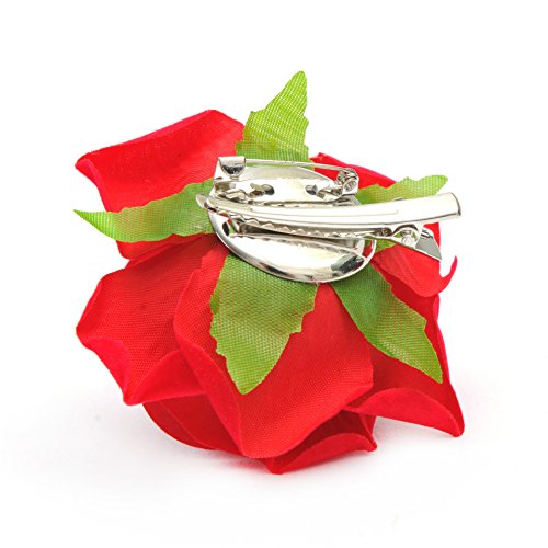 A-Mixed 10 Colors Womens Flower Hair Clips & Brooches for Bridal & Flamenco