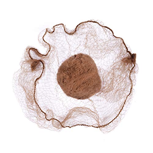 50 Pcs Light Brown Elastic Mesh Hair Nets 20 Inch for Hair Bun & Food Service