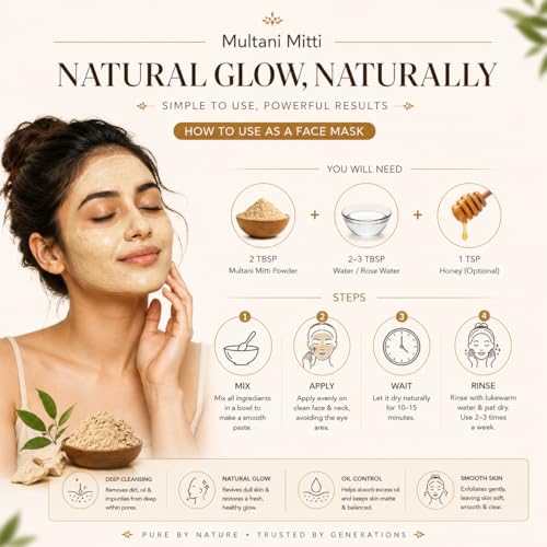 Multani Mitti Powder - Finely Milled Fuller’s Earth for Face Masks