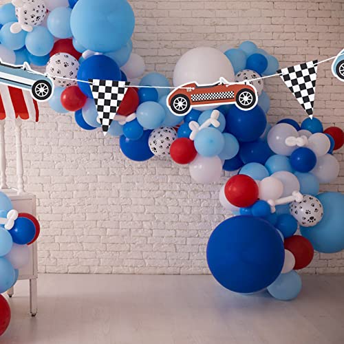 Retro Race Car Birthday Banner - Racing Party Decoration