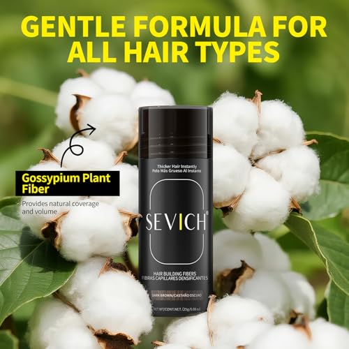 SEVICH Hair Building Fibers 0.88oz - Dark Brown for Thinning Hair