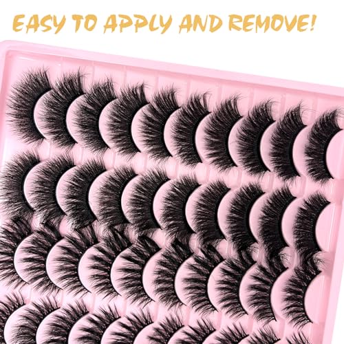 loladook 30 Pairs Faux Mink Full Strip Lashes - Wispy Cat Eye