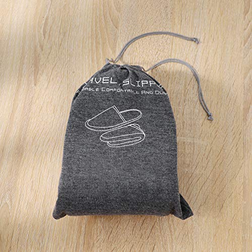 Ibluelover Portable Travel Spa Slippers Grey - Foldable Closed Toe with Non-Slip Sole