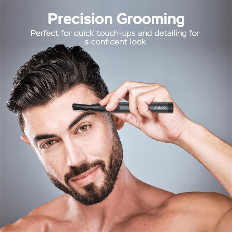 Aisleek Precision Eyebrow & Facial Hair Trimmer for Men, Battery Powered