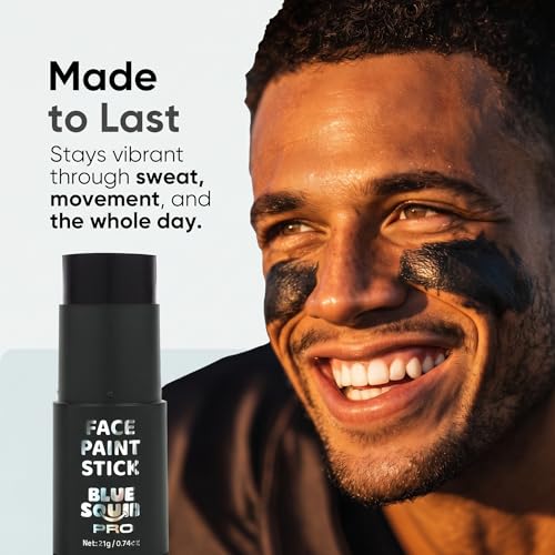 Blue Squid Waterproof Face Paint Stick Pro - Red, White & Black, XXL, Hypoallergenic & Vegan