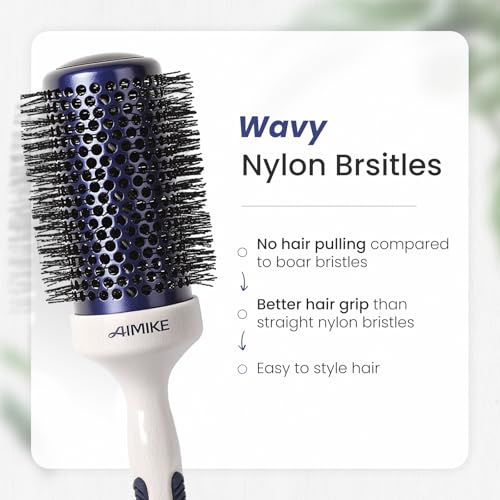 AIMIKE 2-Inch Nano Ionic Round Brush for Blow Drying & Styling