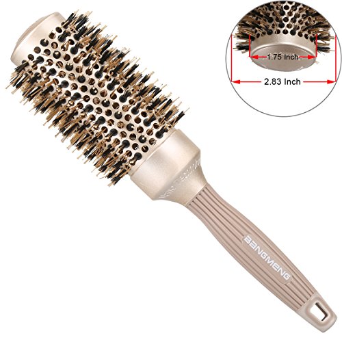 BANGMENG Round Hair Brush with Boar Bristles - 1.75 Inch Barrel