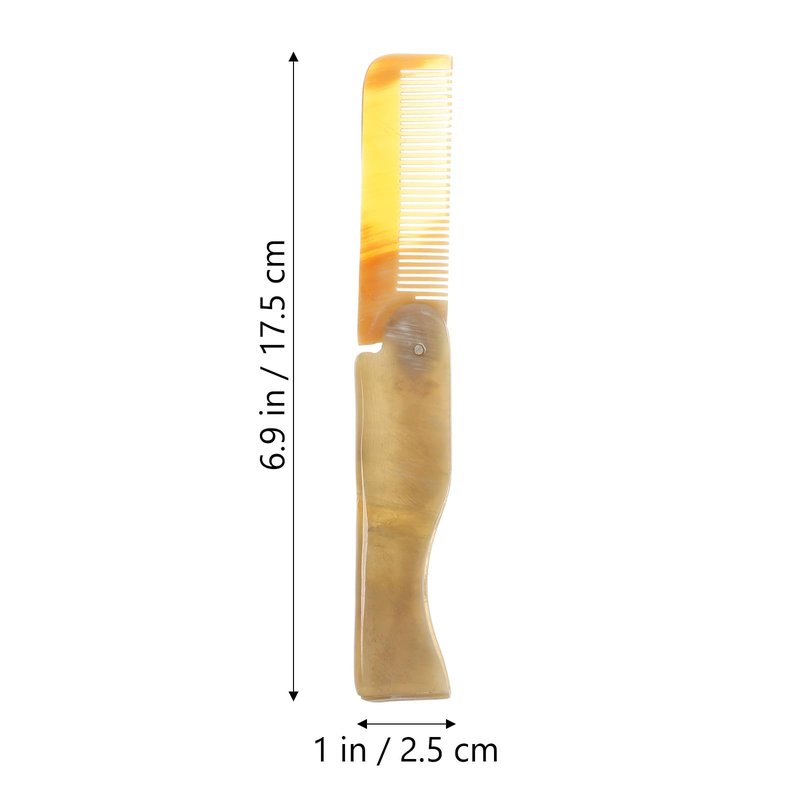 2pcs Ox Horn Hair Comb Pocket Folding Hair Comb Anti Static Portable Comb Prevent Hair Loss for Woman Men Travel Home Use