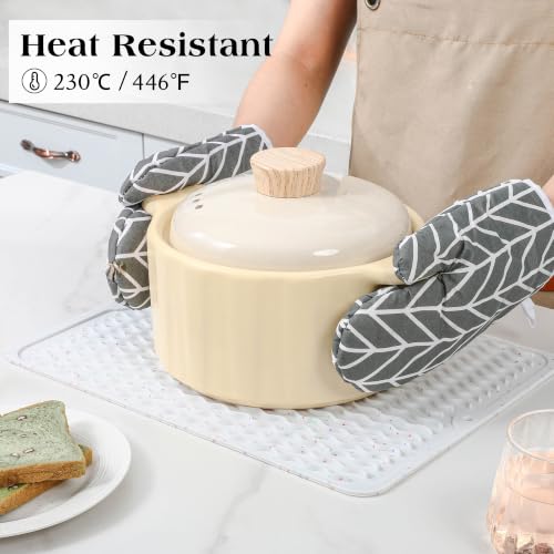 CAKETIME 2 Pack Silicone Dish Drying Mats - Waterproof, Heat Resistant Kitchen Accessories