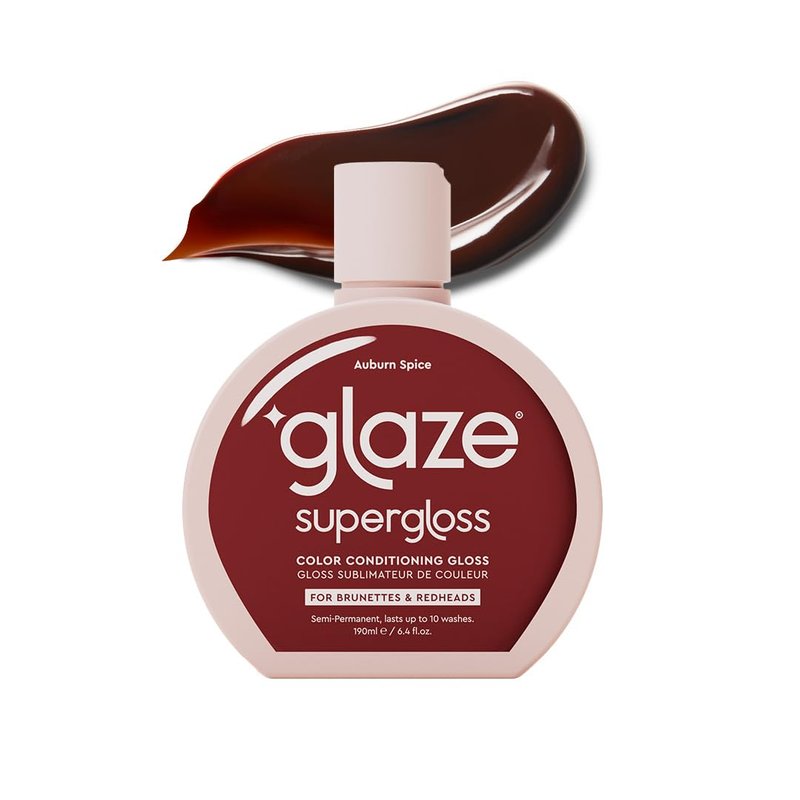 Glaze Color Conditioning Gloss - Tinted Moisturizer for Brown & Red Hair | Boosts Shine & Repairs Damage - Auburn Spice, 6.4 oz