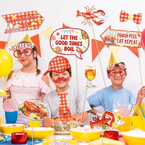25Pcs Lobster Theme Photo Booth Props for Parties