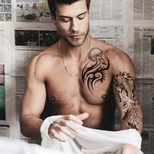 Aresvns Japanese Style Temporary Tattoo Sleeves - 20 Sheets