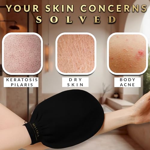 Maison Malika Moroccan Exfoliating Mitt – 2-Pack Vegan Kessa Body Scrub