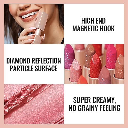 Oulac 2PCS Shimmer Lipstick Set - Vegan Hydrating Lip Balm