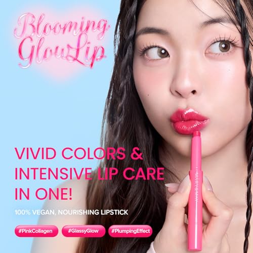 Mary&May Blooming Glow Lip Gloss 01 Peony Bouquet - Soft Pink Lipstick, 1.7g