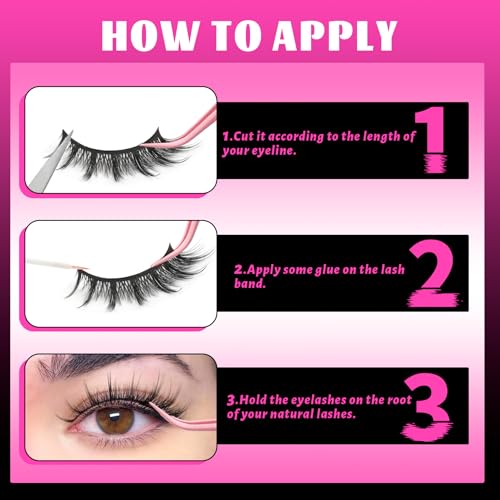 Veleasha Sunny Cat Eye Manga False Eyelashes - Anime Spiky Lashes, Natural Length 7-15mm