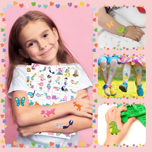 PARTYWIND Mixed Styles Temporary Tattoos for Kids 384 Patterns