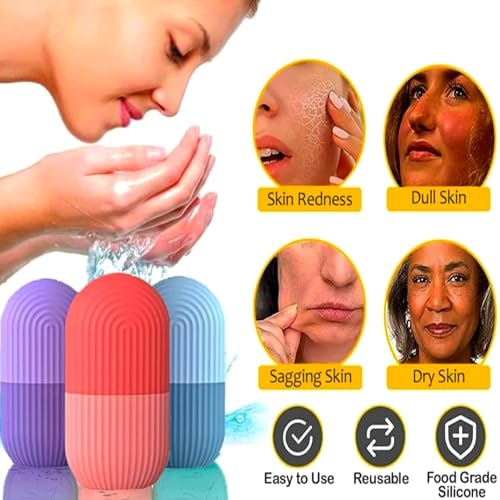 Ice Roller for Face & Body - Cold Therapy Massage for Puffiness & Skin Brightening