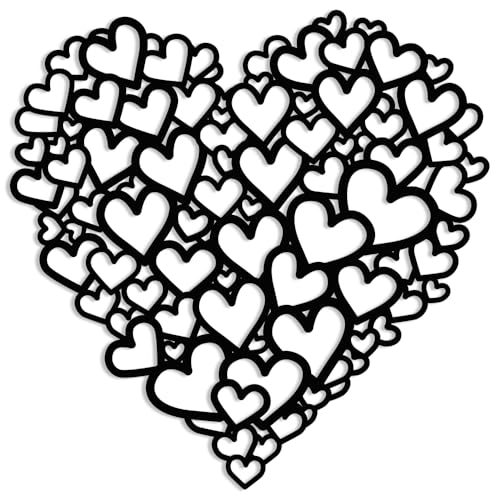 XORT 12x12 Inch Romantic Heart Metal Wall Art Sign