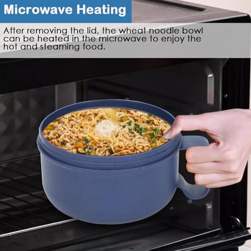 Microwave Soup Mugs with Lids & Handles - 28.7oz BPA-Free Ramen Bowls