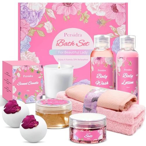 Persidra 9-Piece Spa Gift Set for Women, Self Care Bath & Body Kit