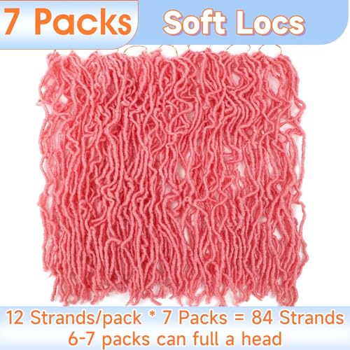 Cohariss Pink Soft Locs 24 Inch Crochet Hair - 7 Packs