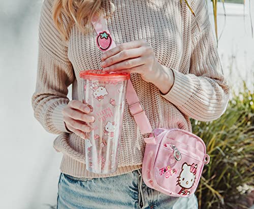 Hello Kitty Strawberry Travel Tumbler with Lid & Straw - 24oz