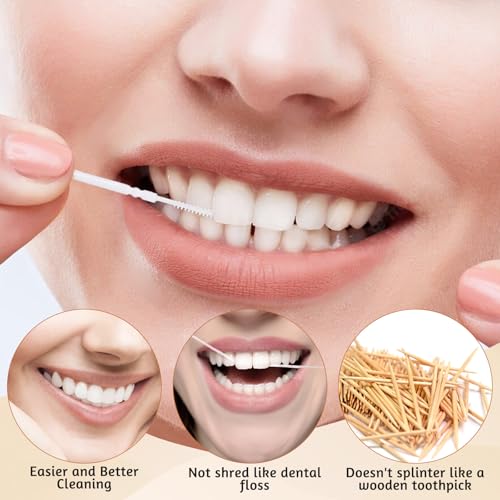 Ptwola 200Pcs Dental Floss Picks with Toothpicks and Interdental Brushes – Portable Oral Care Set