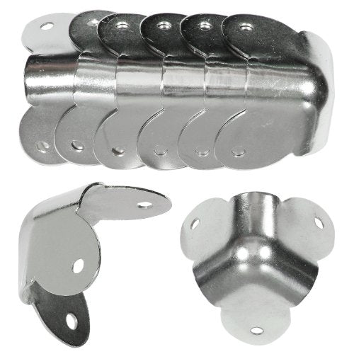 Reliable Hardware 8-Pack Steel Corner Brackets - Nickel Finish