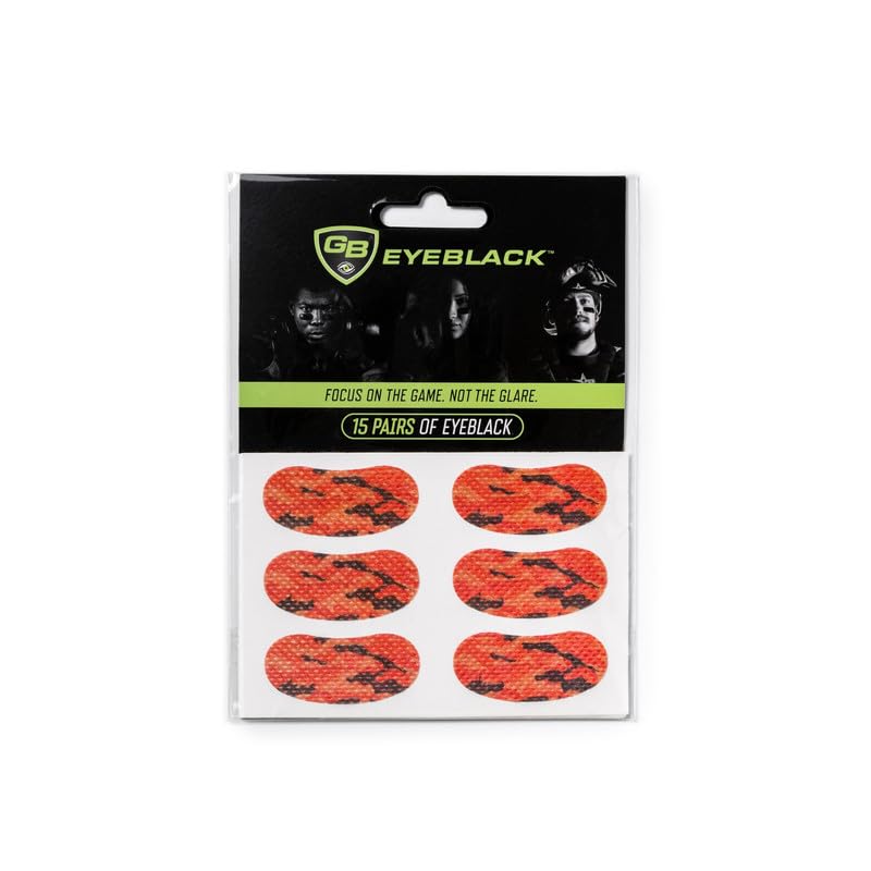Breathable Eye Strips - Peel & Stick Athletic Eyeblack Stickers for Baseball, Football, Softball, Lacrosse | Black - 15 Pairs