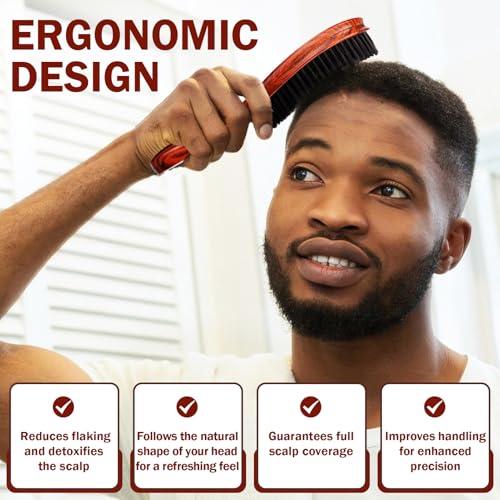 360 Wave Brush for Men - Hard Bristle Hair Styling Tool