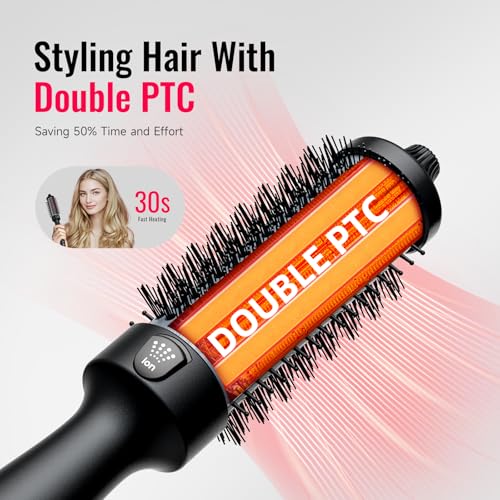 BrighterwithLena Deep Black 1.5 Inch Infrared Negative Ion Heated Round Brush