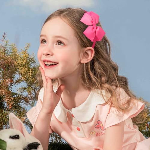 Pink Bow Headband for Women & Girls - Pink Bowknot Hair Accessory, Party Wedding