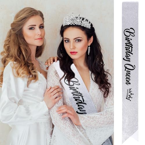 Silver Queen Tiara Crown for Women & Girls - Bridal, Party, Birthday Accessory
