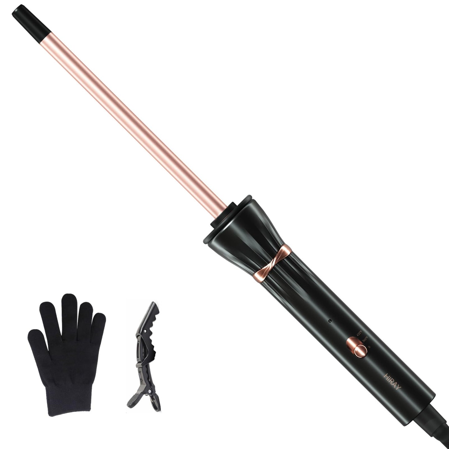 Hahahope 3/8 Inch Curling Wand,9mm Tiny Curling Wand,Ceramic Small Barrel Curling Iron with Adjustable Temperature,Fast Heating,for Short & Long Hair