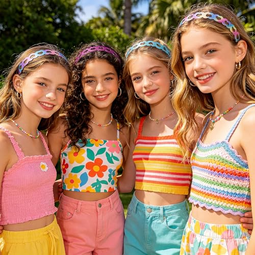 WILLBOND 10 Pcs Glitter Elastic Headbands, Non-Slip Stretchy Hair Bands