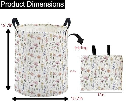 Essme Collapsible Laundry Basket - Cute Flower Storage Bin
