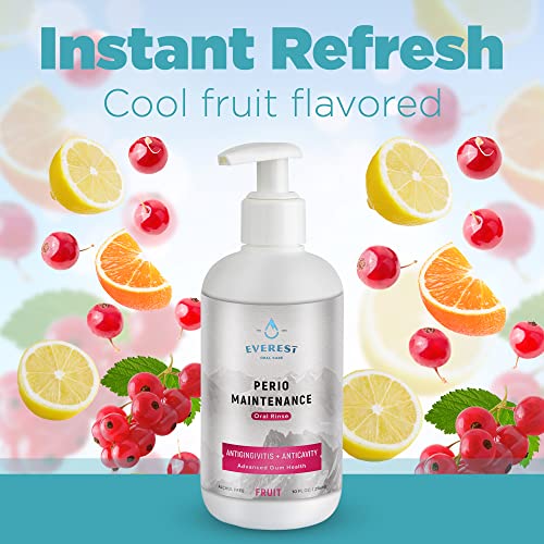 Everest Oral Care Alcohol-Free Fruit Punch Mouthwash 10 Fl Oz – Concentrated for Bad Breath & Gum Health