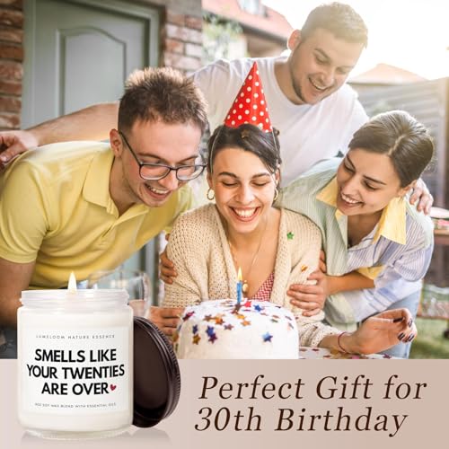LUMELOOM Lavender Scented Soy Wax Candle - 30th Birthday Gift