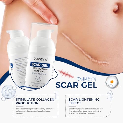 OUKEYA Silicone Scar Gel 30ml - Dermatologically Tested Scar Treatment for All Skin Types