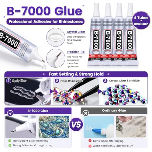 32 Colors 32000 Pcs Flatback Rhinestones Kit with Glue & Tools