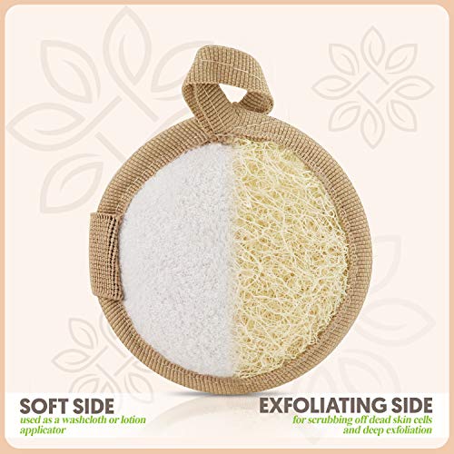 ALMOONI Natural Loofah Face Scrubber - Exfoliating Facial Pads, 6 Count