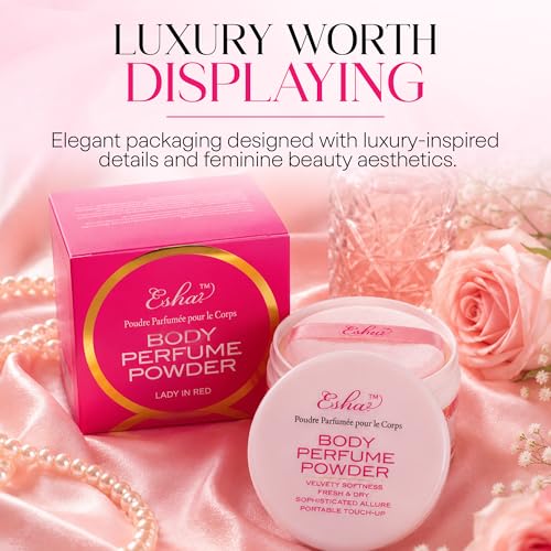 Esha Lady In Red Body Perfume Powder - Silky Talc-Free Formula